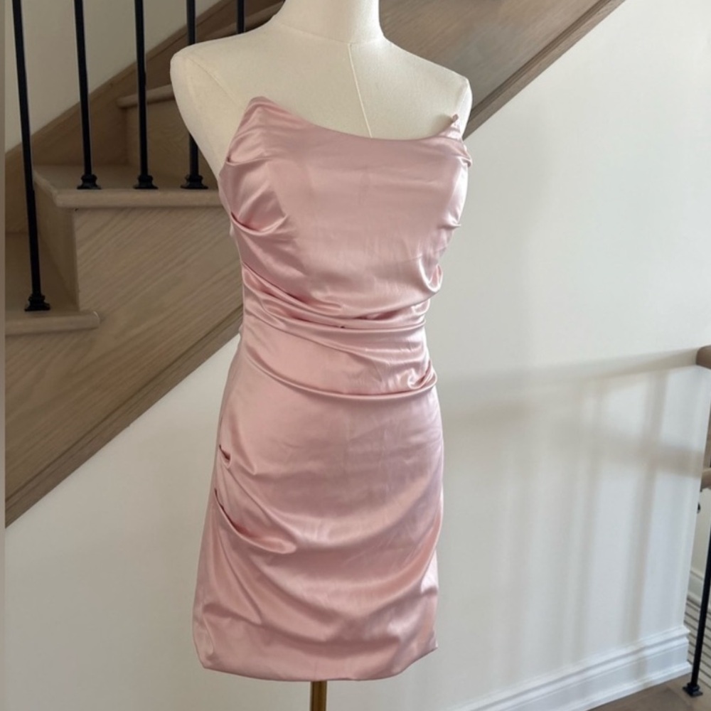 REVOLVE Blush Satin Mini Dress